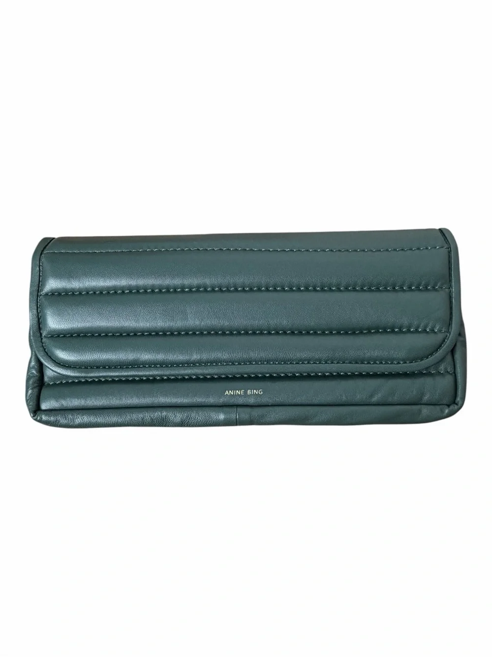 Anine Bing x Helena Christensen Natasha Clutch Leather Green